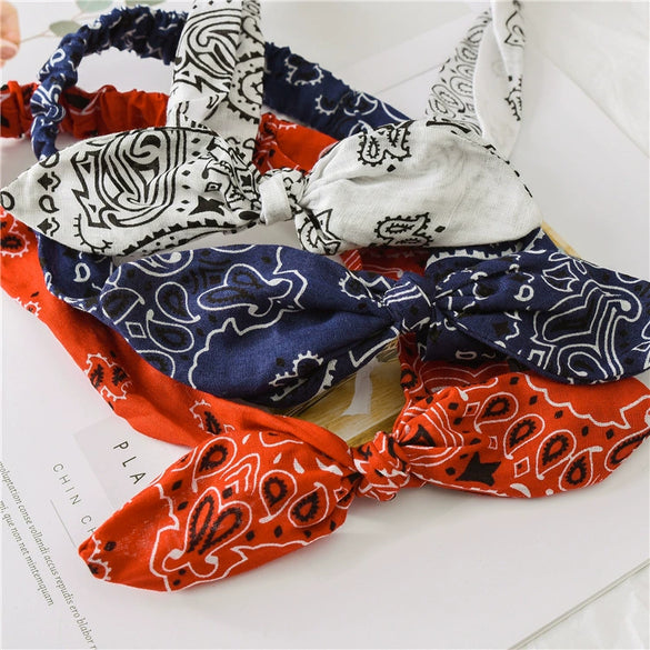 Women's Cloth Geometric Deformed Rabbit Ear Headband Insect Retro Style