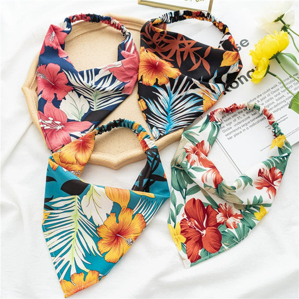 Women's Cloth Geometric Pastoral Style Triangle Square Scarf Headwear Triple Style