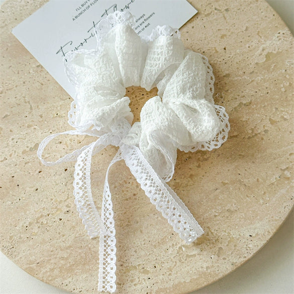 Women's Cloth Geometric Seersucker Lace Triangle Headband Hair Band
