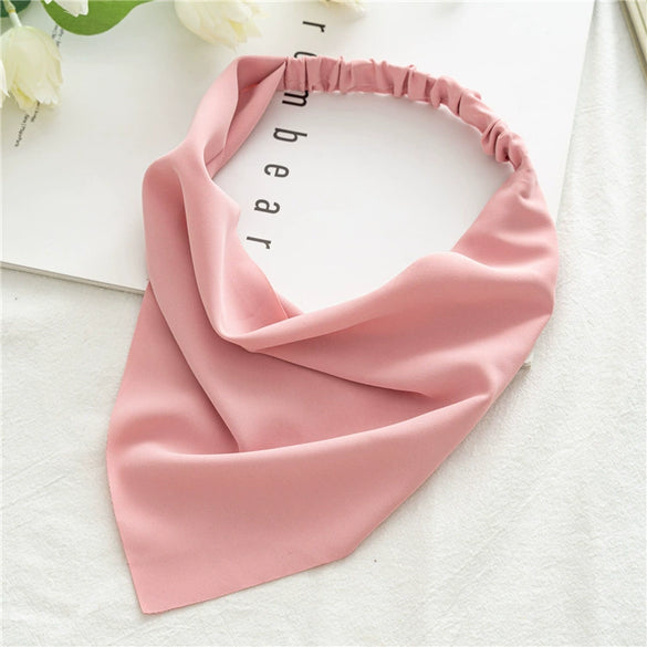 Women's Cloth Geometric Solid Color Elastic Headscarf Hair Band Triangle Hair Accessories
