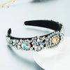 Women's Cloth Hair Hoop Headband With Full Diamond Embellishment Retro Baroque Style Hair Accessory