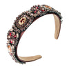 Women's Cloth Hair Hoop Headband With Full Diamond Embellishment Retro Baroque Style Hair Accessory