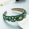 Women's Cloth Hair Hoop Headband With Full Diamond Embellishment Retro Baroque Style Hair Accessory
