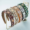 Women's Cloth Hair Hoop Headband With Full Diamond Embellishment Retro Baroque Style Hair Accessory