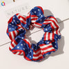 Women's Cloth Hair Ring With American Flag Pattern Pure Handmade