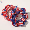 Women's Cloth Hair Ring With American Flag Pattern Pure Handmade