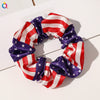 Women's Cloth Hair Ring With American Flag Pattern Pure Handmade