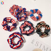 Women's Cloth Hair Ring With American Flag Pattern Pure Handmade