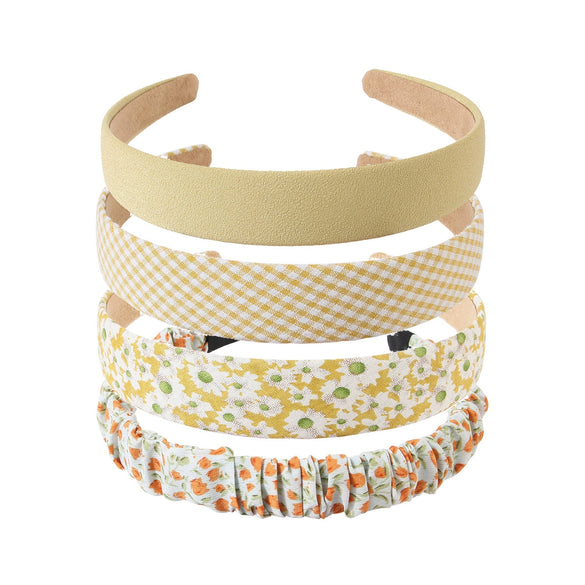 Women's Cloth Handmade Floral Plaid Hair Hoop Headband Hair Accessories