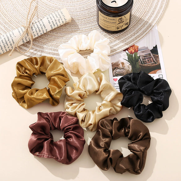 Women's Cloth Handmade Simple Fashion Retro Solid Color Hair Ring Hair Accessories