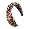 Women's Cloth Handwoven Leopard Print And Plaid Widebrimmed Knotted Headband Headwear