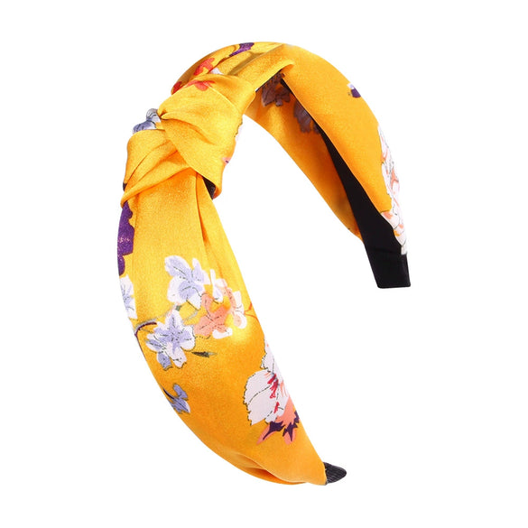Women's Cloth Handwoven Leopard Print And Plaid Widebrimmed Knotted Headband Headwear