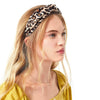 Women's Cloth Handwoven Leopard Print And Plaid Widebrimmed Knotted Headband Headwear