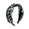 Women's Cloth Handwoven Leopard Print And Plaid Widebrimmed Knotted Headband Headwear