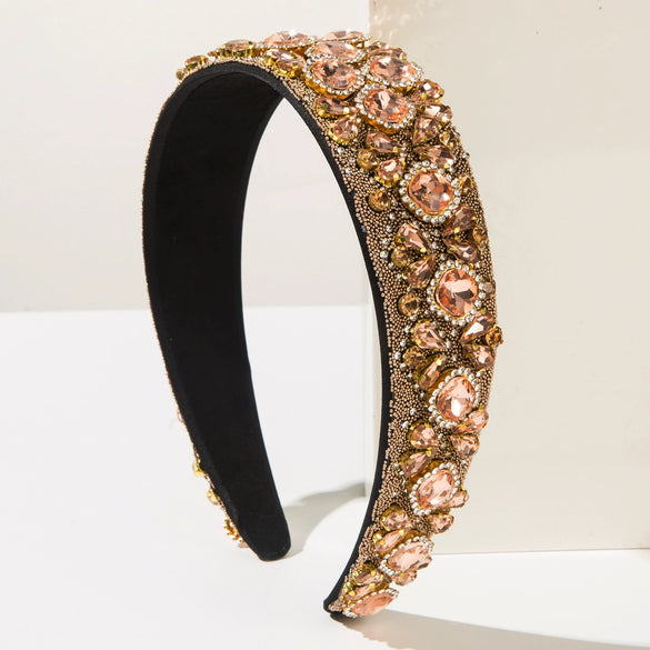 Women's Cloth Headband Fashion Retro Baroque Style Set With Diamonds