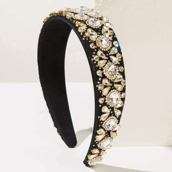 Women's Cloth Headband Fashion Retro Baroque Style Set With Diamonds