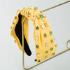Women's Cloth Headband With Pleated Knot And Diamond Embellishment Fashion Geometric Full Diamond Hair Accessory