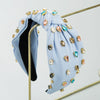 Women's Cloth Headband With Pleated Knot And Diamond Embellishment Fashion Geometric Full Diamond Hair Accessory