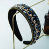 Women's Cloth Headband With Water Drop Diamond Embellishments Full Diamond Baroque Fashion Hair Accessory