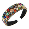 Women's Cloth Headband With Water Drop Diamond Embellishments Full Diamond Baroque Fashion Hair Accessory