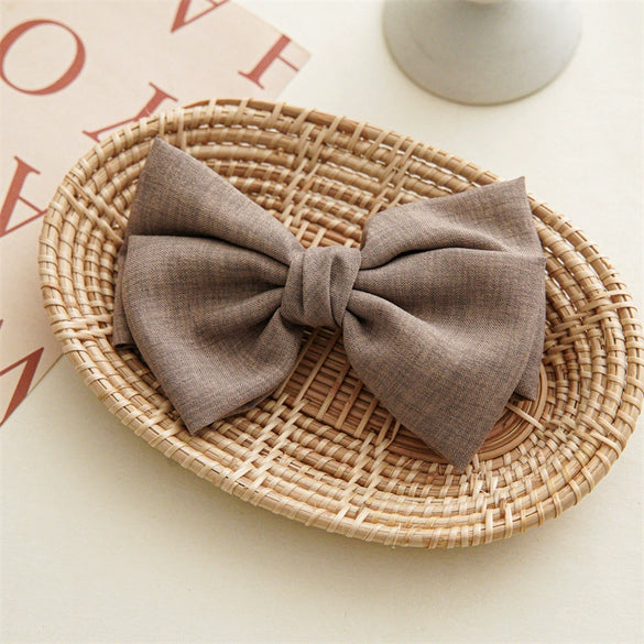 Women's Cloth Minimalist Pure Handmade Knotted Bow Spring Clip Hairpin Headwear Accessories
