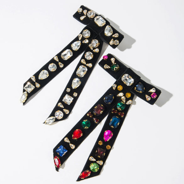 Women's Cloth Retro Geometric Diamond Flocking Onecharacter Clip Hair Accessories