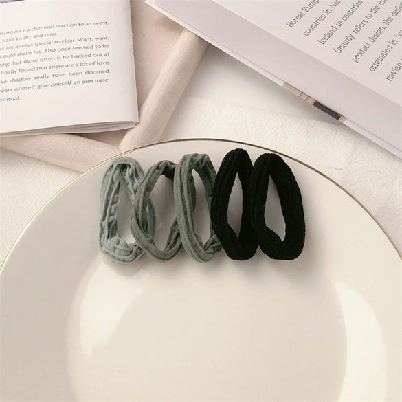 Women's Cloth Rubber Band Hair Tie High Elastic Handmade Geometric Style