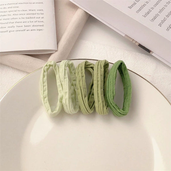 Women's Cloth Rubber Band Hair Tie High Elastic Handmade Geometric Style