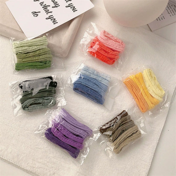 Women's Cloth Rubber Band Hair Tie High Elastic Handmade Geometric Style