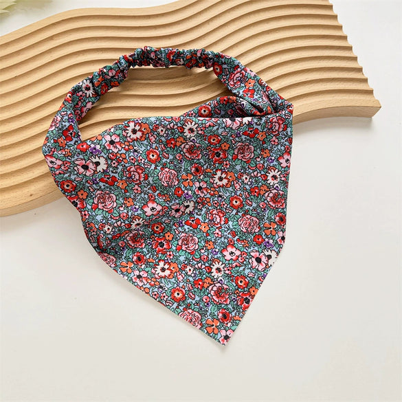 Women's Cloth Satin Bag Scarf Hair Elastic Belt Triangle Geometric Hair Accessories
