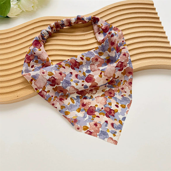 Women's Cloth Satin Bag Scarf Hair Elastic Belt Triangle Geometric Hair Accessories