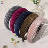 Women's Cloth Solid Color Widebrimmed Stripe Pure Handmade Headband