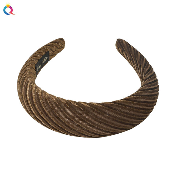 Women's Cloth Solid Color Widebrimmed Stripe Pure Handmade Headband