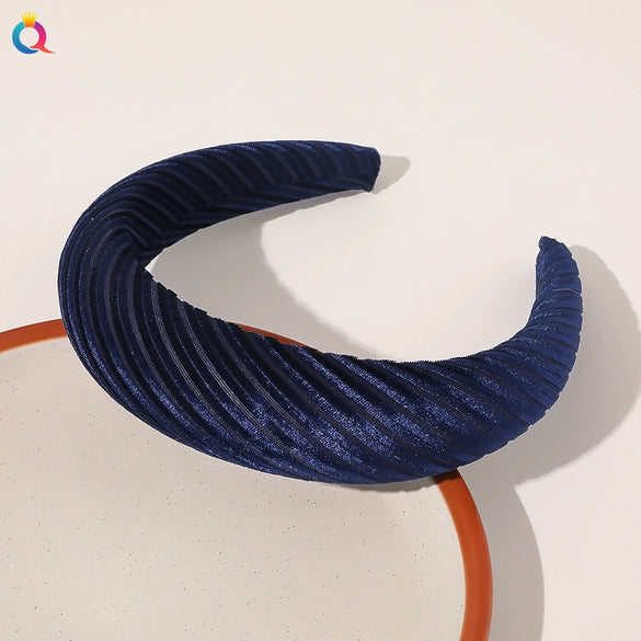 Women's Cloth Solid Color Widebrimmed Stripe Pure Handmade Headband