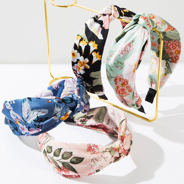 Women's Cloth Widebrimmed Flower Headband With Printing Bohemian Style Fashion Hair Accessories
