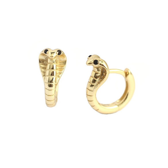 Women's Cobra Snake Shaped Earrings With Silver Needle And Copper Electroplated Animal Style Metal Fashion Earrings