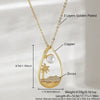 Women's Coconut Tree Pearl Necklace Copper O Word Chain Electroplated