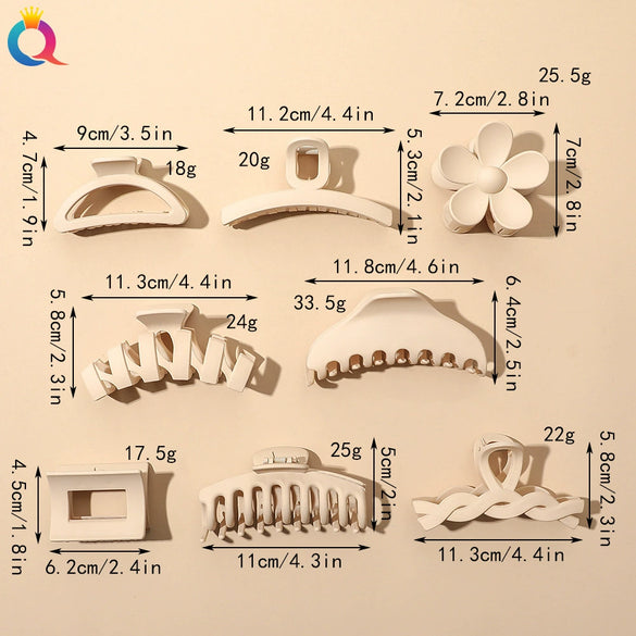 Women's Coffee Brown Frosted Shark Hair Clip Handmade Fashion Hair Accessory In Ps Abs And Pc
