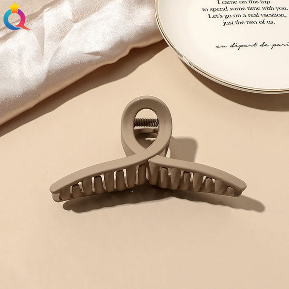 Women's Coffee Brown Frosted Shark Hair Clip Handmade Fashion Hair Accessory In Ps Abs And Pc