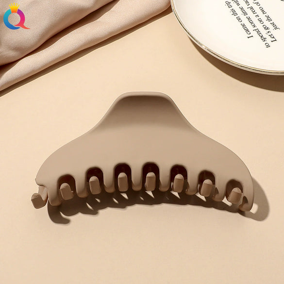 Women's Coffee Brown Frosted Shark Hair Clip Handmade Fashion Hair Accessory In Ps Abs And Pc