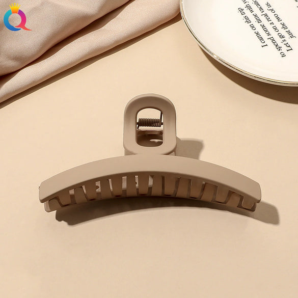 Women's Coffee Brown Frosted Shark Hair Clip Handmade Fashion Hair Accessory In Ps Abs And Pc