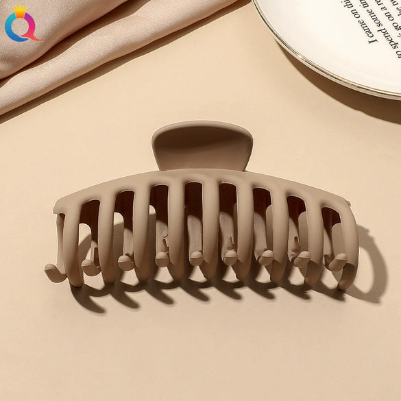 Women's Coffee Brown Frosted Shark Hair Clip Handmade Fashion Hair Accessory In Ps Abs And Pc