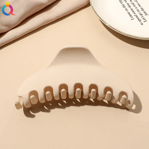 Women's Coffee Brown Frosted Shark Hair Clip Handmade Fashion Hair Accessory In Ps Abs And Pc