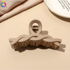 Women's Coffee Brown Frosted Shark Hair Clip Handmade Fashion Hair Accessory In Ps Abs And Pc