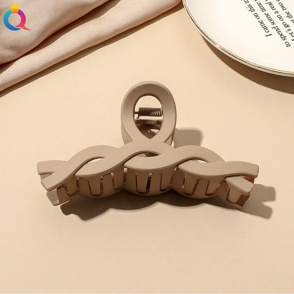 Women's Coffee Brown Frosted Shark Hair Clip Handmade Fashion Hair Accessory In Ps Abs And Pc