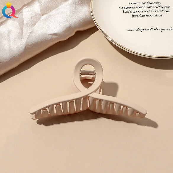 Women's Coffee Brown Frosted Shark Hair Clip Handmade Fashion Hair Accessory In Ps Abs And Pc