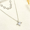 Women's Cold Style Copper Heart Shaped Geometric Stacked Clavicle Necklace With Electroplating