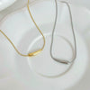 Women's Cold Style Eggplant Geometric Titanium Steel Goldplated Smile Pendant Ochain Necklace