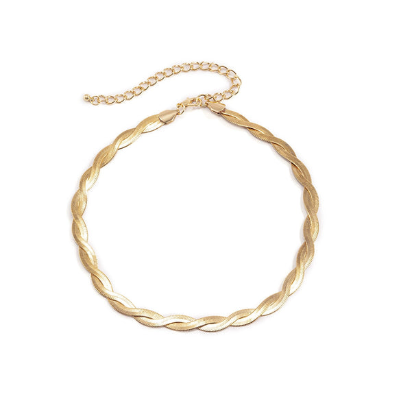 Women's Cold Style Geometric Copper Snake Bone Chain Necklace With Electroplating