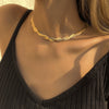 Women's Cold Style Geometric Copper Snake Bone Chain Necklace With Electroplating